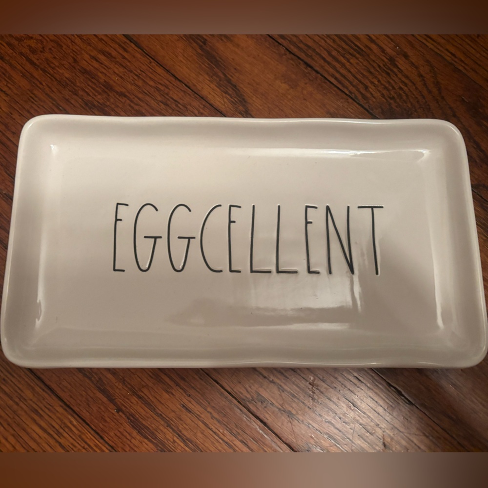 Rae Dunn Eggcellent Tray 9” x 5”